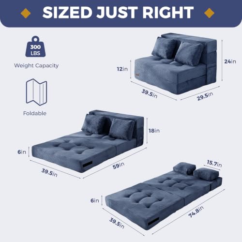 Image of MAXYOYO Convertible Sofa Bed, Fold Out Sofa Couch with Pillow for Adults