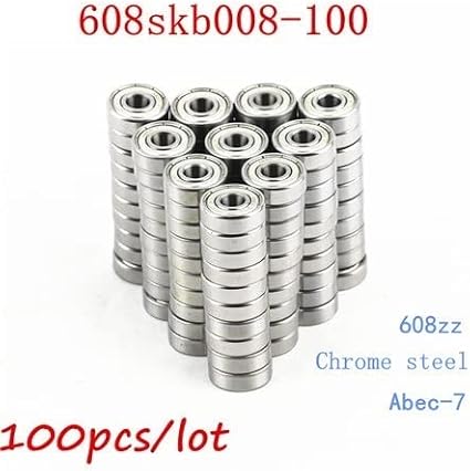 608zz Bearings for Stunt Kick Scooter Inline Roller Skates Skateboard Children Waveboard Bicycle Drift Board 8x22x7mm(100pcs Gcr15)