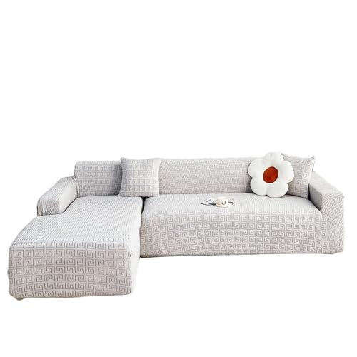 Housse de canapé d'angle magique extensible 5 places en forme de L - 2