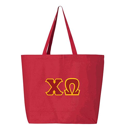 Chi Omega Chi O Jumbo Canvas Tote