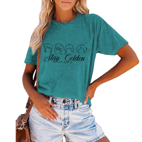 Golden Girls Shirt Women Stay Golden T Shirts Inspiration Letter Shirt Vintage 80s Tee Tops3
