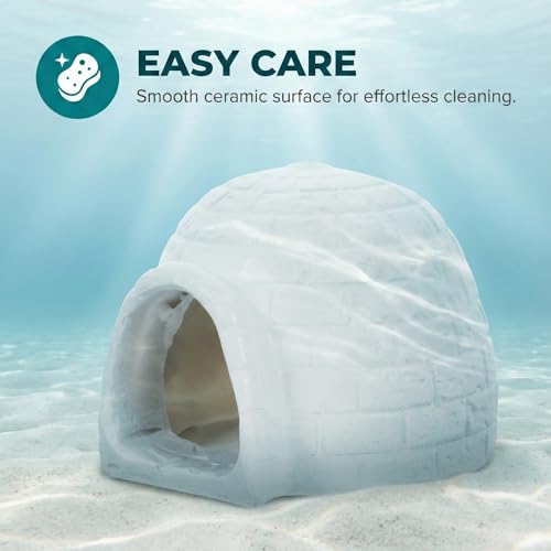 Image of Igloo Aquarium Decor Resin Igloo Figurine Fish Tank Hideout for Fish and Shrimp Winter Aquarium Ornament Arctic Landscape Decor 3.81 X 3.34 X 2.83 in
