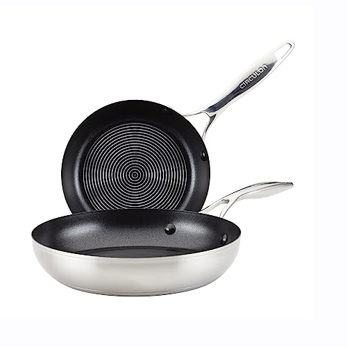 Circulon 70052 SteelShield S-Series Stainless Steel Nonstick Frying Pan/Skillet Set, Silver