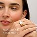 BENIQUE Chunky Statement Rings for Women Non-Tarnish 18k Gold Plated Stainless Steel Size 5 6 7 8 9 10 11 (Shell Signet/9)