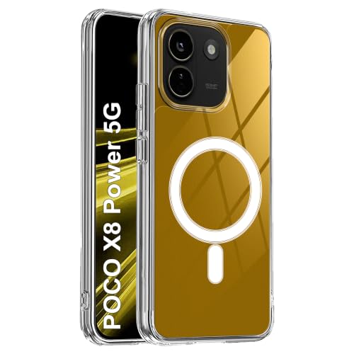 Image of Zapcase Back Case Cover for Poco X8 Power 5G | Compatible for Poco X8 Power 5G Back Cover | Compatible with MagSafe | Scratch-Resistant Back Cover | Clear
