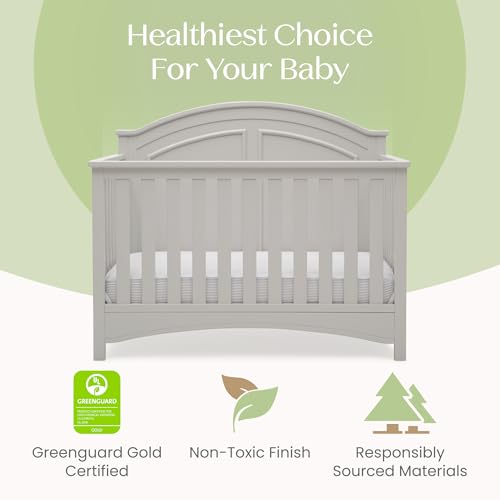 Image of Delta Children Perry 6-in-1 Convertible Crib - Greenguard Gold Certified, Moonstruck Grey