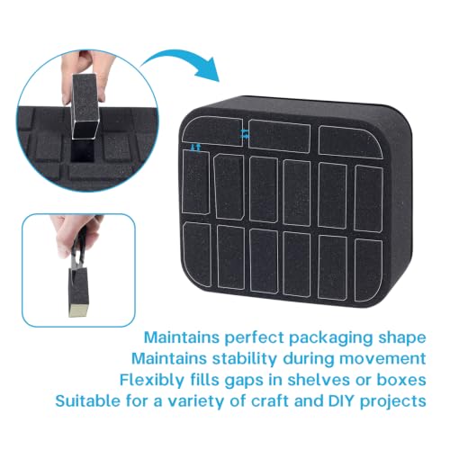 Image of Nail Polish Organizer Holder Foam Pad DIY with 15 Slots(12 Vertically and 3 Horizontally) for Storage Makeup /Nail Polish /Essential Oil Tray for Drawers Black