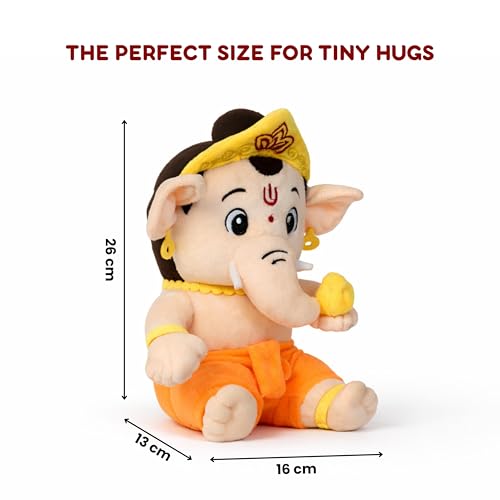 Image of Clapstore ClapCuddles Mantra Chanting Ganesha with Meditation Mode Interactive Musical Soft Stuffed Plush Toy | Non-Toxic, Safe | Best Birthday Gift for Newborn Kids (Boys, Girls)