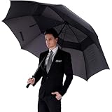 Citybaby180cmゴルフ傘長い傘ようこそ釣り男性防風防水傘超高強度グラスファイバー暴風雨特大、男性用強力傘防風、ロング傘シャフトダブルキャノピー、71インチオーバーサイズ傘 東京オリンピックや学校の活動に適しています