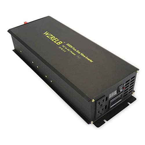 WZRELB Power Inverter 3000W Pure Sine Wave Inverter 12V 120V Dc AC Converter