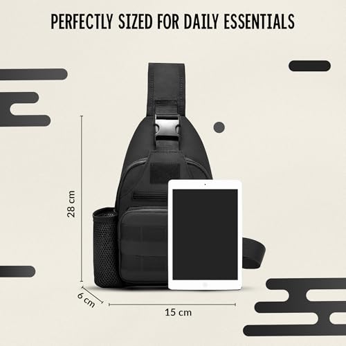 Image of CARRY TRIP OUTDOORS Sling Chest Bag, 900D Nylon Tactical MOLLE Compact Crossbody Camping, Hiking, Cycling, Travel Pack, Water-Resistant Shoulder Sling Bag for Men & Women