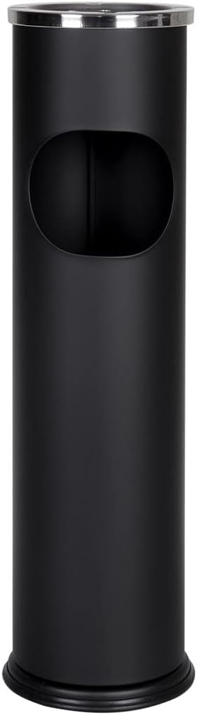 Standing Ashtray with Dustbin Chrome Steel Ashtray Bin Ashtray, MX9158BL