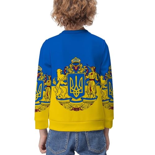 Ukraine FlagChildren's Casual Pullover Sweatshirt Loose Fit8-10Y2