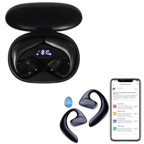 Language Translator Earbuds, Smart Translation Earbuds, Wireless Bluetooth Portable Voice Translator(Work with App), Translator Headphone for Calling, Music, for iOS, Android