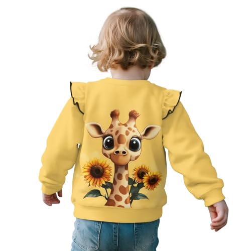 Xpyiqun Novelty Sweatshirts for Girls Crewneck Pullover Graphic T-Shirts Size 1-8 Kids Long Sleeve Top2