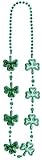 Electroplated Shamrock Green Plastic Bead Necklace - 36' (1 Pc) - Perfect for St. Patrick's Day Celebrations & Irish-Themed Events