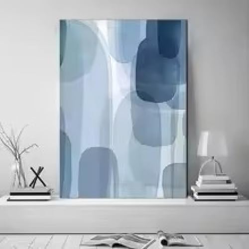 Peinture scandinave abstraite 70x100cm prête à suspendre avec cadre inclus