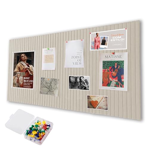 Große Filz Pinnwand Selbstklebend 80x40cm - Dekorative Pinnwand aus Filz mit 35 Reißzwecke, 0,9cm...