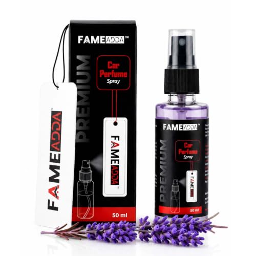 Image of Lavender Premium Car Perfume Luxury Spray 50 ML with Hanging Card /Travel Friendly Car Air Fresheners 350+ Sprays /Car Accessories Interior /Eliminates Bad Odour for Car, Office & Home