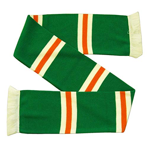 Ireland and Glasgow Celtic Soccer Fan Scarf, Green White Orange, Classic Design