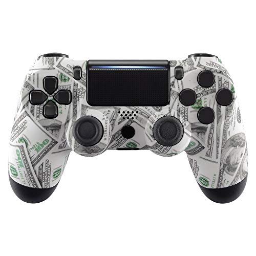 eXtremeRate 100$ Cash Money Dollar Soft Touch Faceplate Cover for PS4 Slim Pro Controller, Custom Front Housing Shell for Playstation 4 Controller JDM-040 JDM-050 JDM-055 - Controller NOT Included