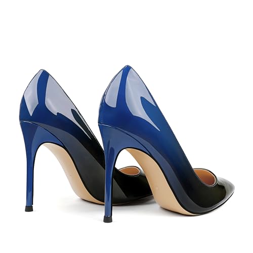 COLETER Women's 4 Inch Pumps Pointy Toe Wedding Dress Shoes Slip on Stiletto Pumps