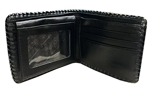 D'SHARK Luxury Crocodile Skin Leather Bi-fold Short Wallet (Black)4