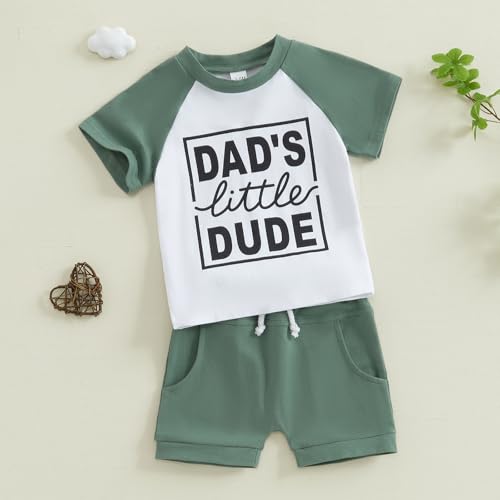 MoZiKQin Baby Boy Summer Clothes Cute Letter Print Short Sleeve Tshirt and Shorts Set Toddler Summer Outfits for Boys2