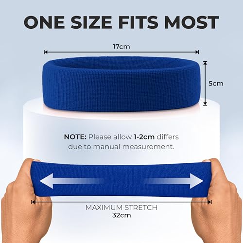Image of Nivia Headband for Men & Women, Moisture Wicking, for Gym & Fitness, Cotton Headband for Sports - Royal Blue