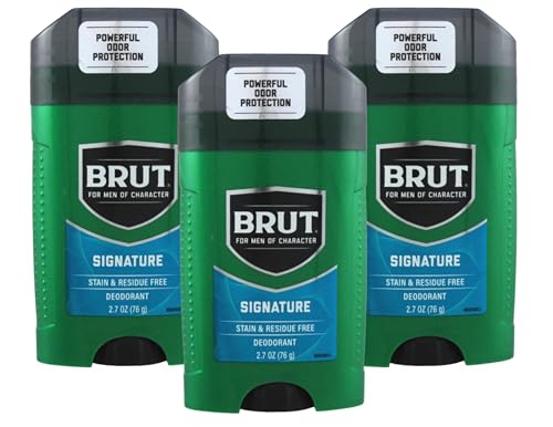 Déodorant Brut parfum classique contre humidité et odeurs stick solide ovale homme lot de 3