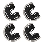 Vearter 4PCS Diamond Multi Tool Blade, 76mm Semi Circle Universal Multitool Blades for Grit Grout Removal, Quick Release Multi Tool Blades for Tile, Air Brick, Cement, Concrete, Masonry