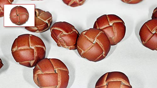 Lana's Magic - Juego de 3 Botones Grandes y 7 Pequeños de Piel auténtica para Chaqueta (Marrón Claro) LLB081-3L7S (Ø23,0 mm y 15,0 mm de Diámetro)