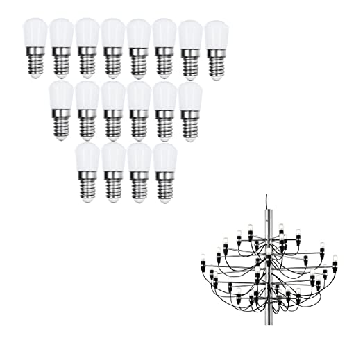 oniroview Kit 30+3 Lampadine Led IBT E14 2W per FLOS 2097 Luce Calda, Lampada con Diffusore Bianco Opalino 190 lumen