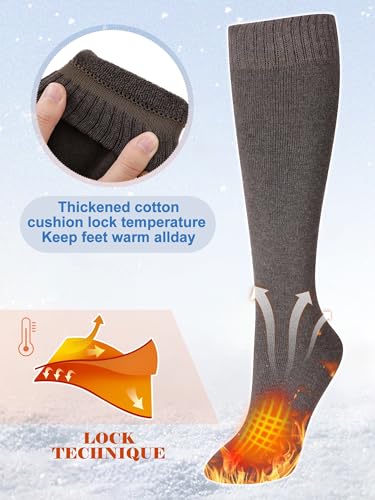 Shihanee 8 Pairs Warm Winter Knee High Socks for Women Boot Thick Socks for Cold Weather Hiking Skiing Working Winter Gifts3