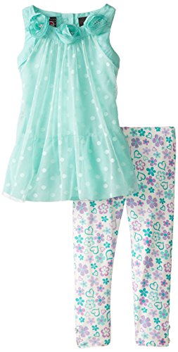 Image of Forever Me Little Girls' Swiss Dot Tulle Tunic with Printed Legging