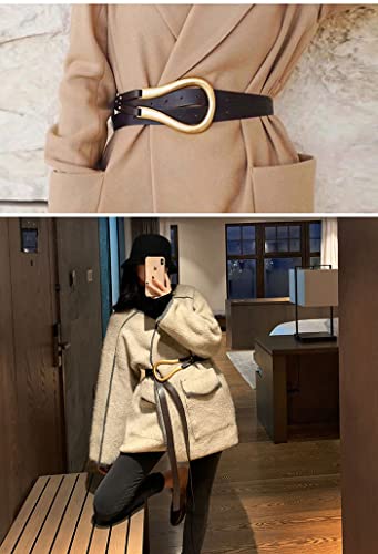 Women PU Leather Waist Belt Double Strap Tie Wrap Cinch Belt4