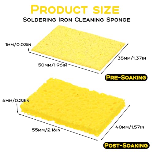 Image of 20 Pcs Soldering Sponge 50x35mm Soldering Iron Cleaning Sponge Replacement Welding Soldering Iron Tip Cleaning Sponge