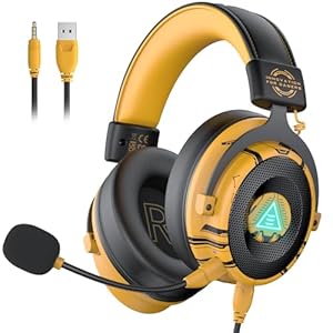 EKSA USB Gaming Headset for PC – Computer Headset with Detachable Noise Cancelling Mic, 7.1 Surround Sound, 50MM Driver – Headphones with Microphone for PS4/PS5, Xbox One, Laptop, Gamer