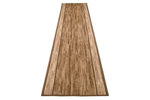 TAPISO Anti Rutsch Teppich Läufer rutschfest Brücke Meterware Modern Hellbraun Creme Streifen Meiliert Design Flur Küche Wohnzimmer Diele… – Ansicht 7