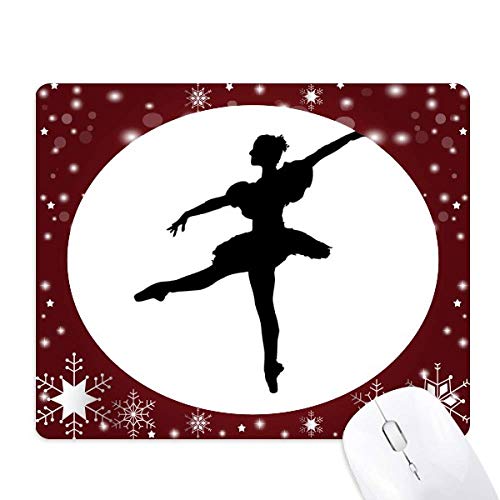 Tapis de souris de ballet et art des sports d'hiver avec flocons de neige pour bureau