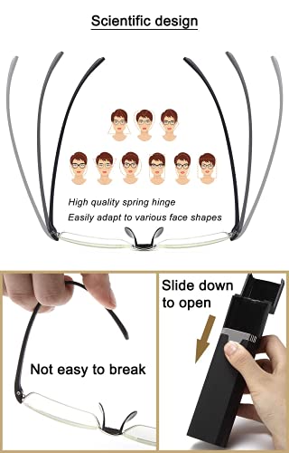 Eyeurl Reading Glasses Half-Rim Computer Readers For Men And Women +1.25 Blue Light Blocking Lightweight Quality Thin Optics Eyeglass #TOP2