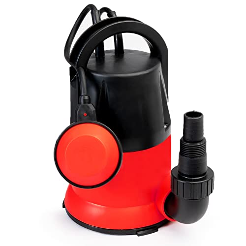 Grafner Flachsauger Tauchpumpe 400 Watt, 7000 l/h, flachabsaugend bis 1mm, 7,5m Förderhöhe, Korngröße max. 5mm, Schmutzwasserpumpe flachabsaugend, flachabsaugende Pumpe Kellerpumpe