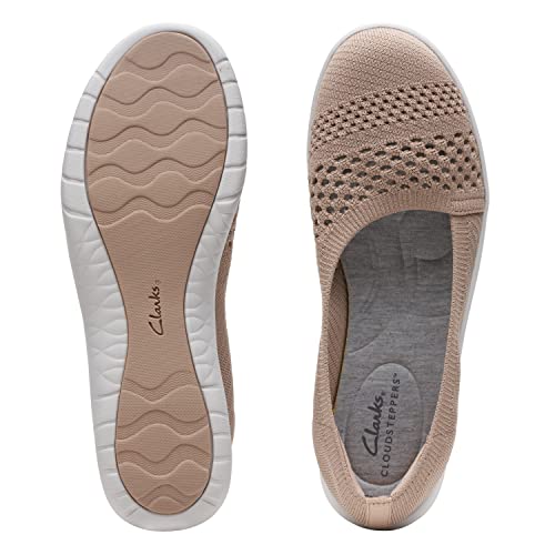 Clarks Womens Adella Moon Loafer, Taupe Knit, 7 Us #TOP3