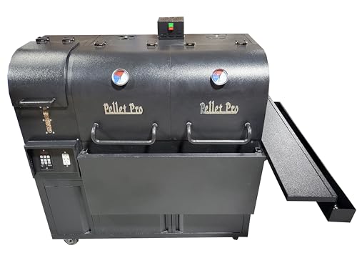 Pellet Pro 4-250 Horizontal Double-Door Pellet Smoker, Extra Large Cooking Area, Convection Fan, Searing Station, Insulated Steel Construction