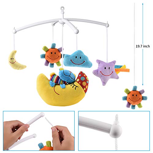 Baby Mobile Holder, 23 Inch Easy-Clamp Crib Mobile, Adorable Baby Crib Mobile With Toy Doll Space Star Moon Slumbers, Infant Stim-Mobile For Cribs #TOP2