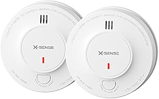 X-Sense Smoke Alarm, 10-Year Battery Fire Alarm Smoke Detector with LED Indicator & Silence Button, Conforms to EN14604 Standard, SD2J0AX, 2-Pack