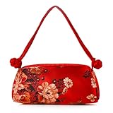 Women China Ethnic Vintage Top-handle Handbag Floral Embroidered Small Tote Shoulder Purse Wedding Party Evening Clutch Bag