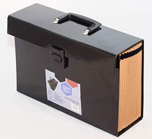 ADEPTNA Boîte de rangement à 18 pochettes pour classeur en papier Format A4 Idéal pour la maison, l'école, le bureau Noir