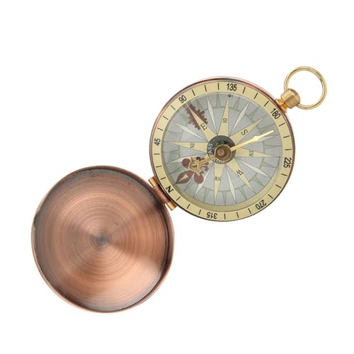 Brújula de bolsillo estilo reloj de bronce antiguo miniatura 6