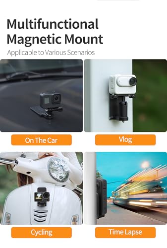 Image of Magnetic Mount Stand Compatible with Insta360 x4, with 1 /4″ Screw Action Camera Accessories for Insta 360 x4 /x3 /go 3s /DJI Osmo Pocket 3 /GoPro Hero 13 /12 Quick Fixation